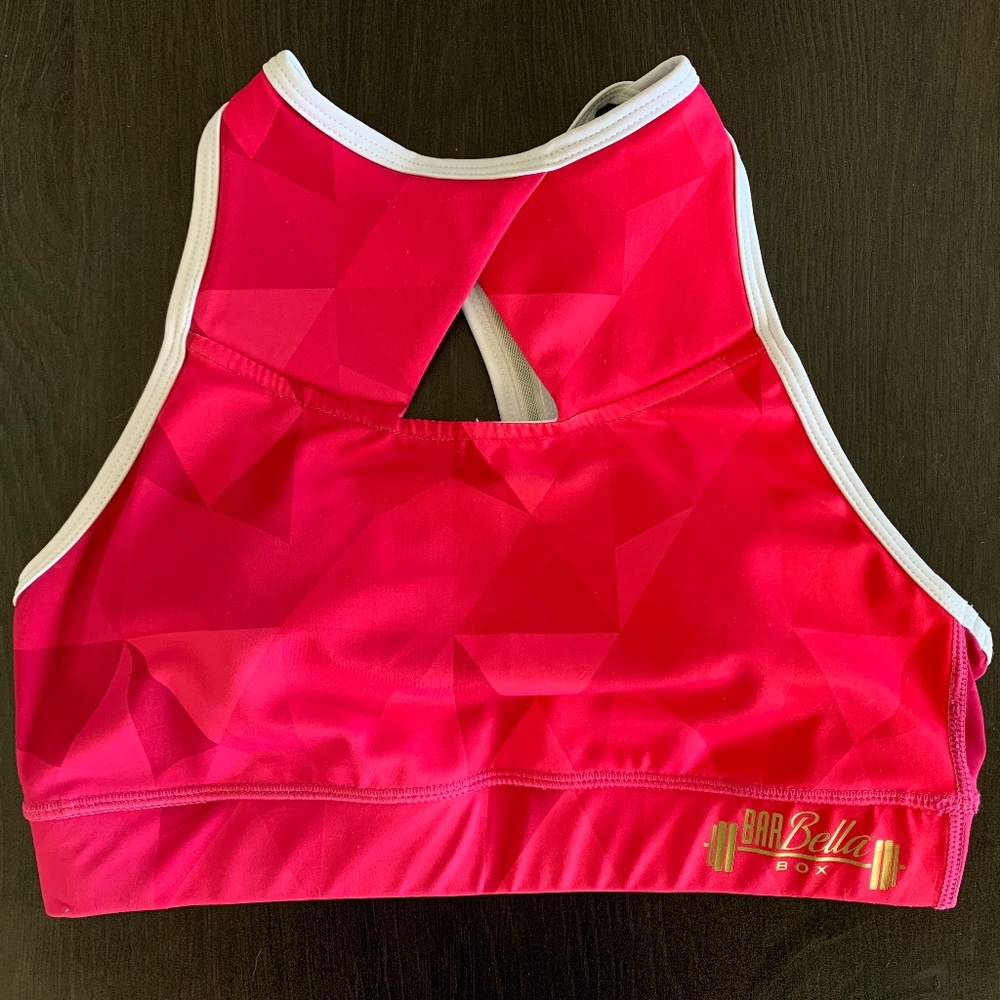 The Chestee Sports Bra Barbella Box Breast Cancer edition